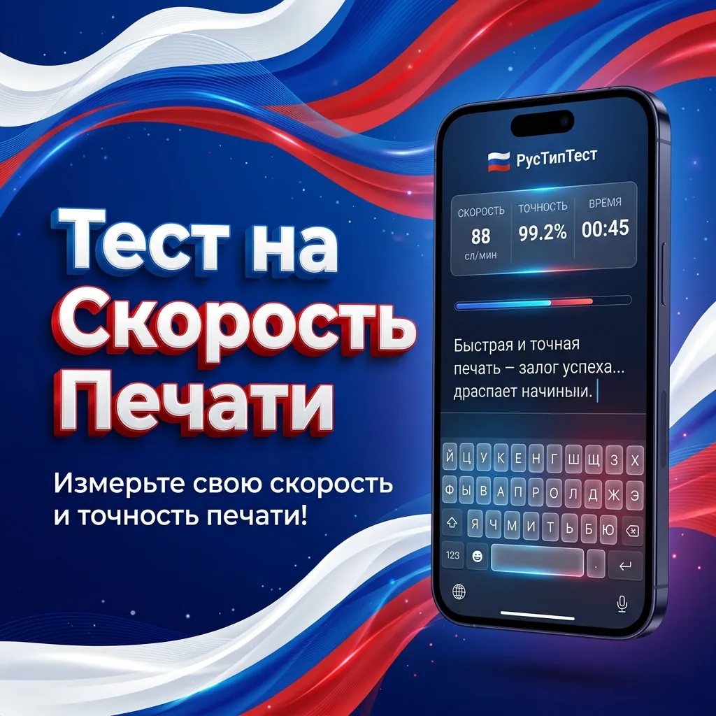 Тест на скорость набора (Russian Typing Test) | TypingTestGo